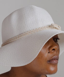 Lady woven white cartwheel hat