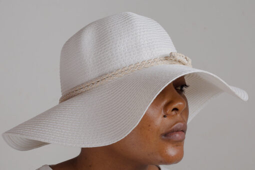 Lady woven white cartwheel hat