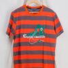 Converse round neck stripe short sleeve genuine cotton t-shirt grey and orange