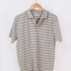 Grey groove motif polo shirt-min