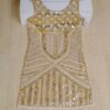 Izaccuflocc flapper dress _ 1920s v-neck embellished art deco fringe sequin beaded dress _ front view