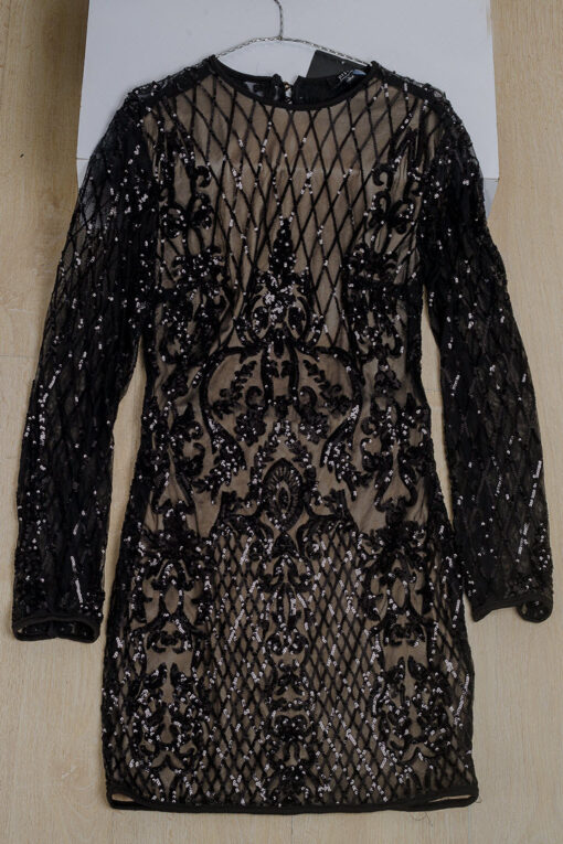 Privy sequin dress _ Night club mini long sleeve dress