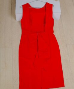Short RLS dress _ Women fashion sleeveles slim high waist deep back opening dress _ back view _ red