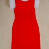 Short RLS dress _ Women fashion sleeveles slim high waist deep back opening dress _ front view _red