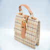 Small women buckle strap tatersall pattern vintage plaid flap stripes wool belt crossbody bag