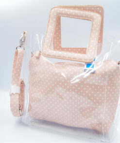 Transparent clear shoulder women crossbody solid large capacity too in one dotted bag