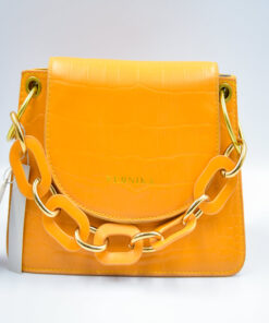 Vernika mid size casual ladies top handle thick chain pattern strap messenger handbag