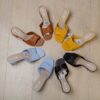 Women square pointed toe slippers mules high cover basic sexy casual slip-on sandals all colors