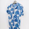 casual short sleeve blue floral motif printed men shirt