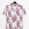 casual short sleeve colorful diy motif printed men shirt