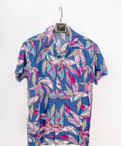 casual short sleeve colorful leaves motif printed men shirt M 12000FCFA