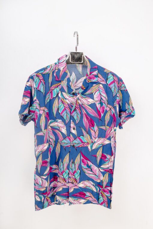 casual short sleeve colorful leaves motif printed men shirt M 12000FCFA