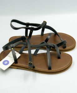 roman women fashion flat cros strap solid sandals
