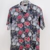 casual short sleeve maroon flowers motif printed men shirt for sale