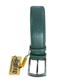 Alligator pattern green leather belt for sale
