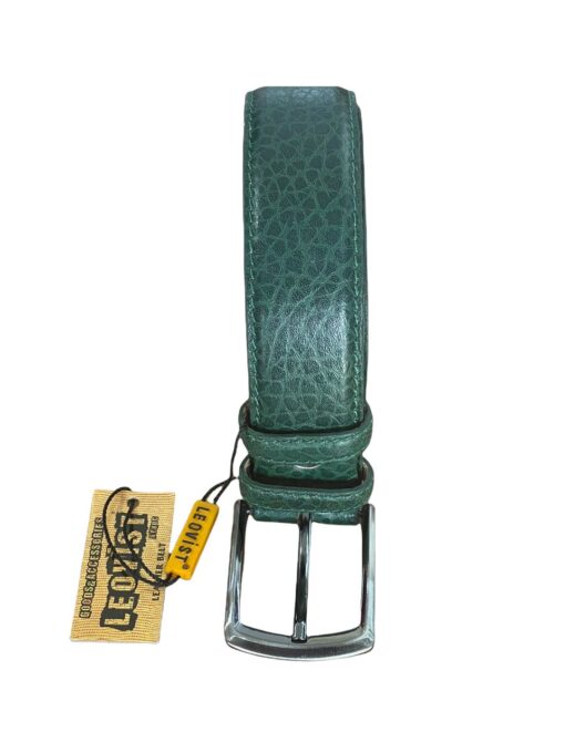 Alligator pattern green leather belt for sale