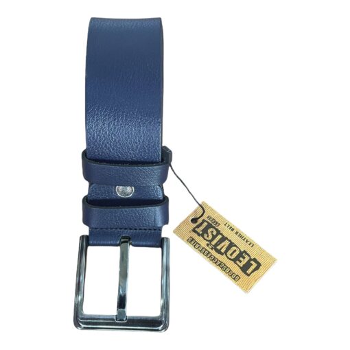 Plain bleu leather belt