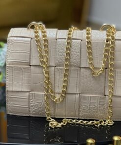 Crocodile pattern crossbody bags luxury brand with chain shoulder white handbag