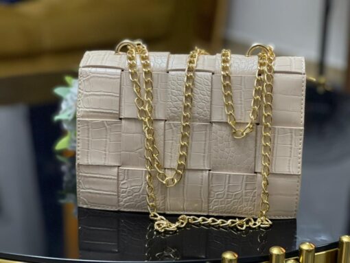 Crocodile pattern crossbody bags luxury brand with chain shoulder white handbag
